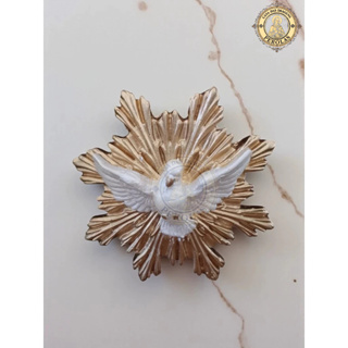 Imagem divino espírito santo 14 cm gesso pintura pérola e dourado - arte sacra - decoração religiosa - presente de fé em Oferta na Shopee