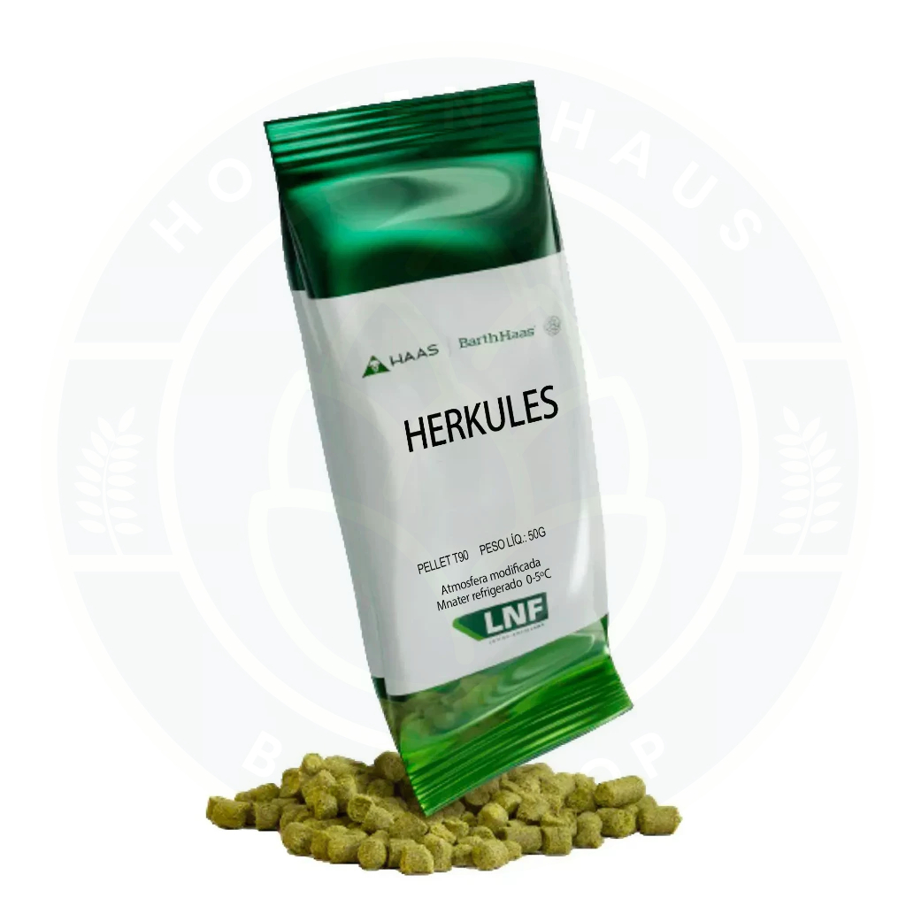 Lúpulo LNF Hallertau Hérkules T90 em Pellets para Cerveja Artesanal - 50g