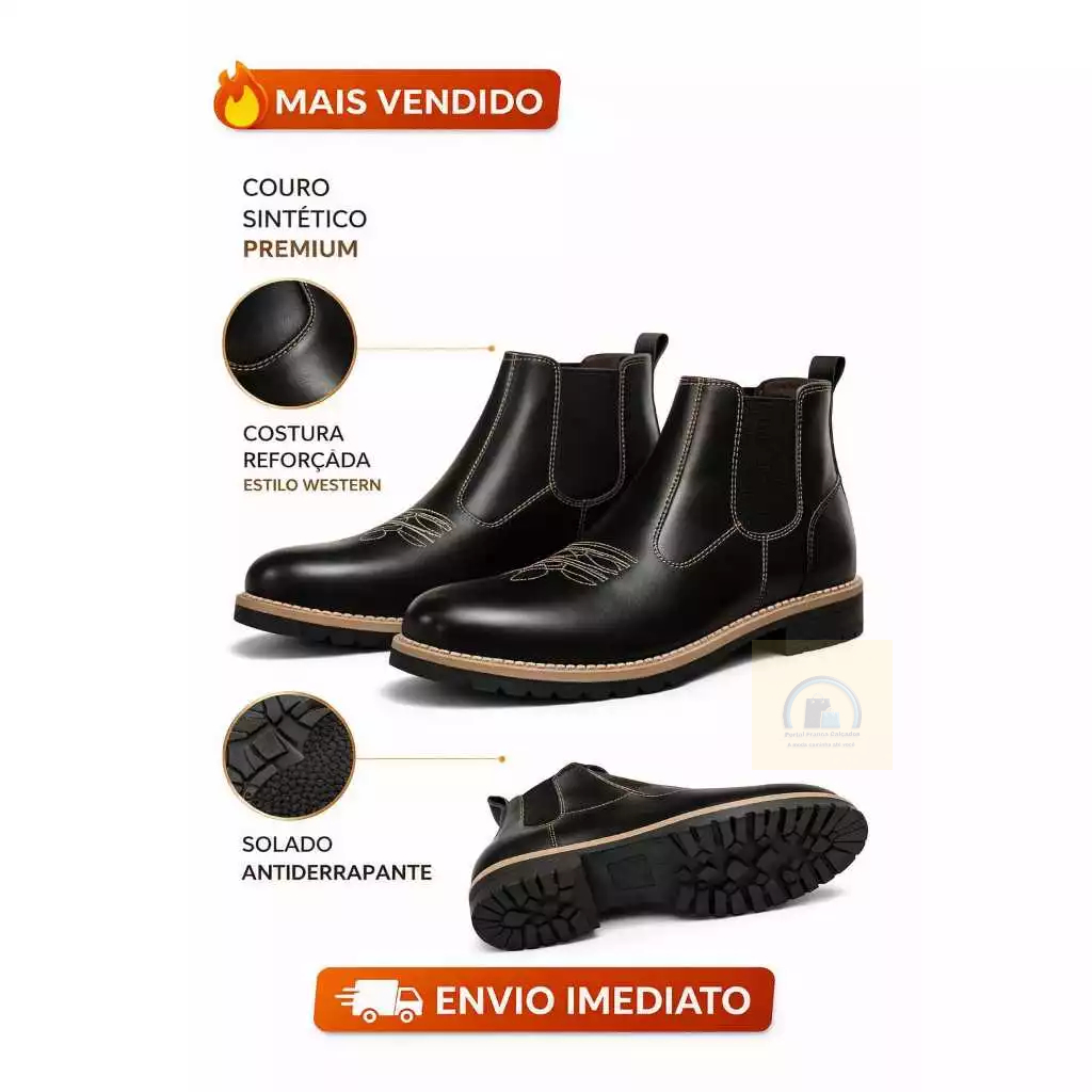 Bota Chelsea Masculina Estilo Country Botina  Confortável Solado Antiderrapante Envio Imediato