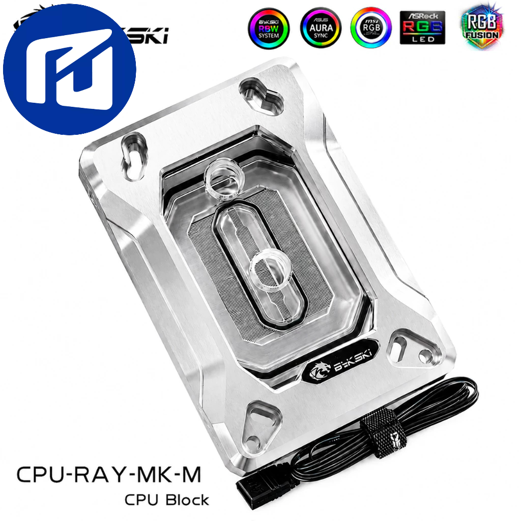 Cpu Block Amd Ryzen Rgb Water Cooler Custom Prata - G1/4