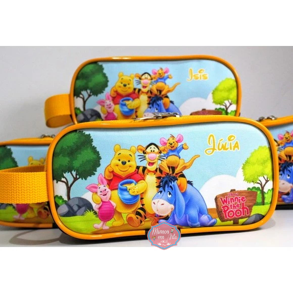 Kit Estojo Escolar lembrancinha personalizada para aniversário infantil (Ursinho Pooh)