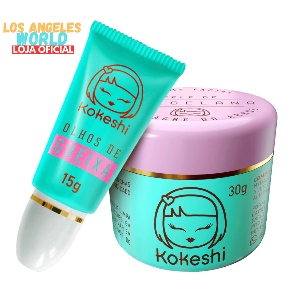 Kit Dupla Renovadores Faciais Kokeshi Pele Porcelana Olhos Gueixa