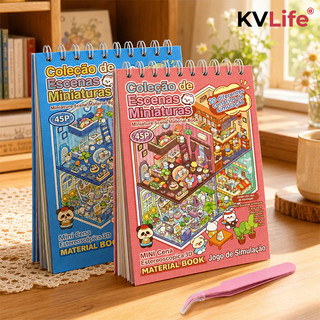 KVLife Caderno de Adesivos 3D 20 Cenas 45 Paginas Kawaii DIY Scrapbook Infantil Educativo…