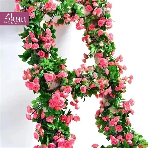 Corrente de Rosas e Folhagem para Decoração de Parede e Casamento - TF802454 em Oferta na Shopee