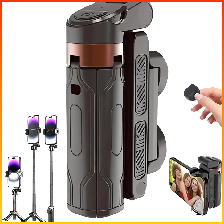 Bastão de Selfie com Tripé Bluetooth 360° Ajustável para Celular Android iOS Fotos Vídeos Live Portátil