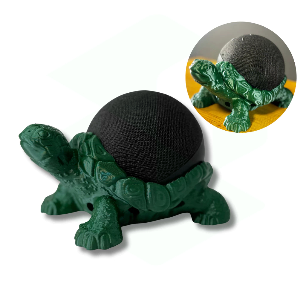 Suporte em formato de Tartaruga Verde para Alexa Echo Dot 4 e 5