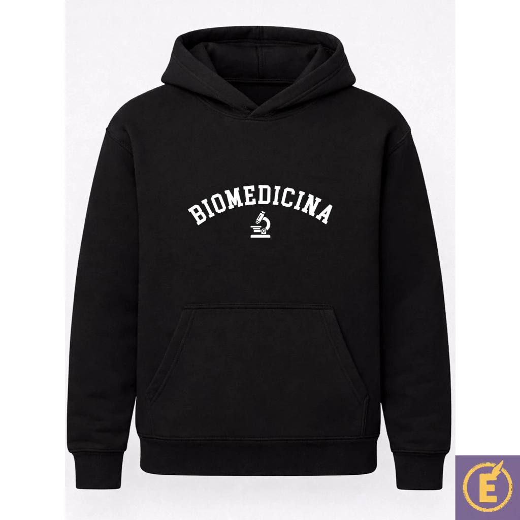 Moletom Canguru Biomedicina College Brasão Unissex Faculdade