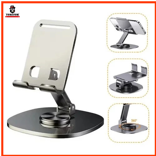 Suporte de Mesa para Celular MTG-130 Ajustável Rotação 360° Base Antiderrapante para Vídeos e Home Office