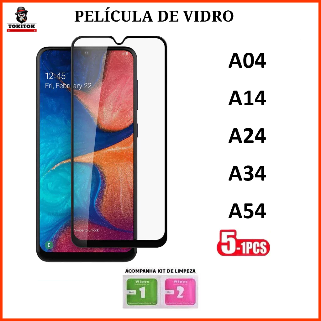 Pelicula de Vidro HD Temperado 3D/9D para Samsung A04/A04S/A04E/A14/A24/A34/A54