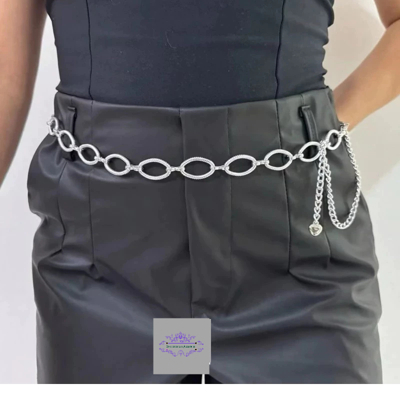 Cinto Oval Feminino Estiloso Corrente