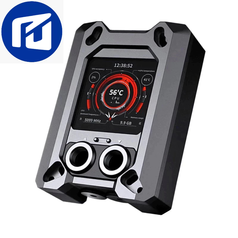 CPU Block Granzon AMD GAMSC c/ Display Digital P/ - Water Cooler Custom AM5, AM4, AM3+, AM3, TR4, TR40
