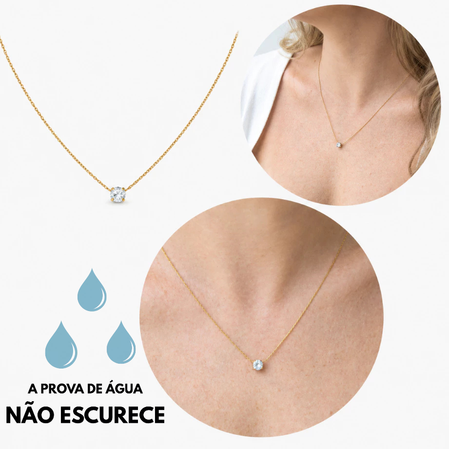Colar Feminino Ponto Luz Dourado Extra Fino Aço Inoxidável Delicado Corrente Pingente Minimalista