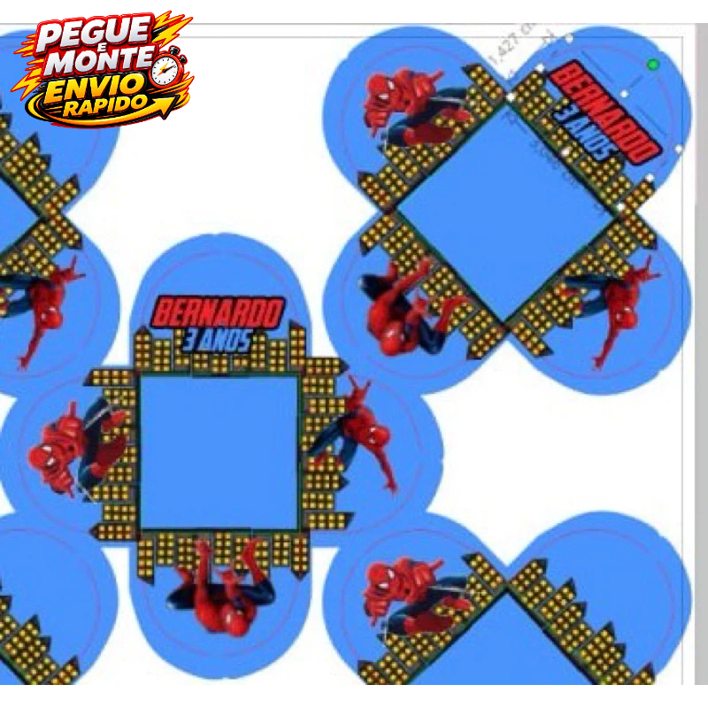 Forminha de Doces Homem Aranha Spider Heróis Personalizada Com Nome e Idade /Lembrancinha de Festa /Aniversário/