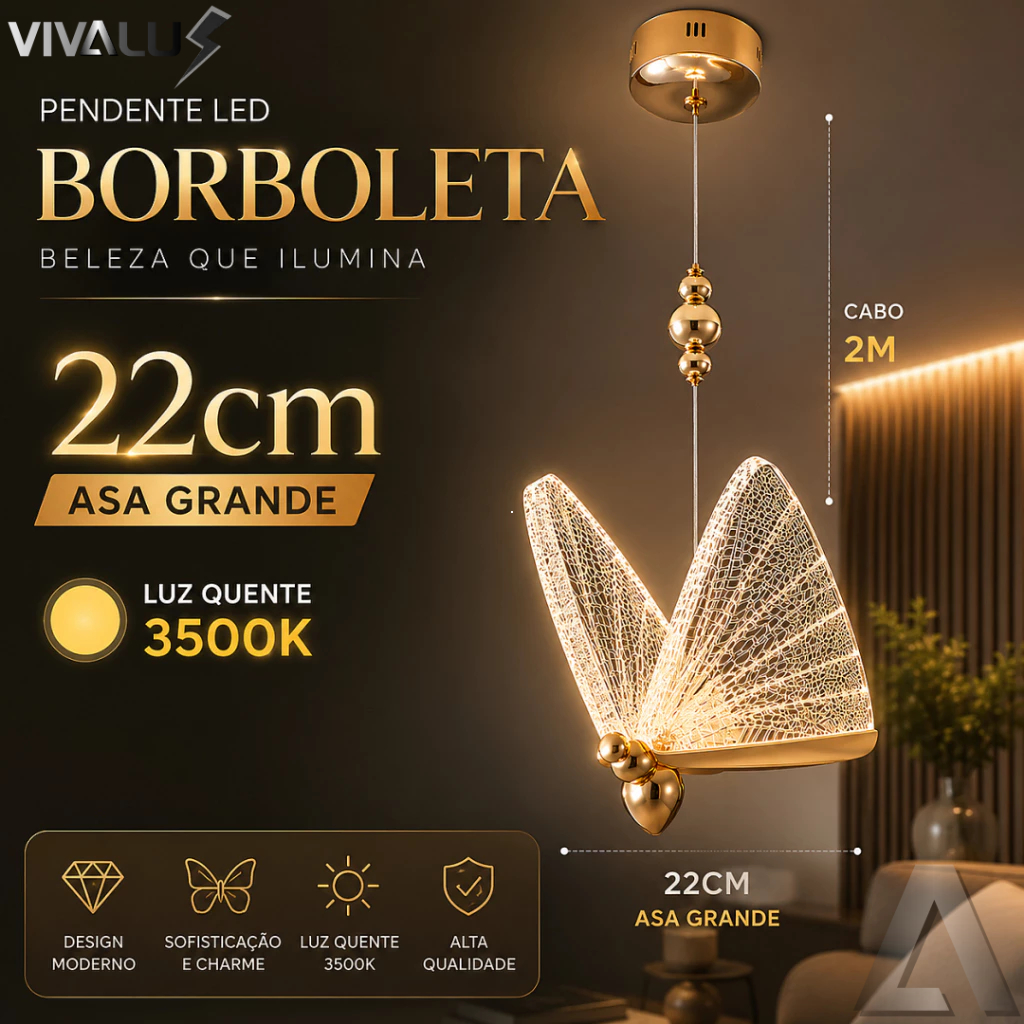 Pendente Borboleta Cristal Acrílico Lustre Para Lavabo Quarto Cabeceira Sala Hall Luminária De Teto