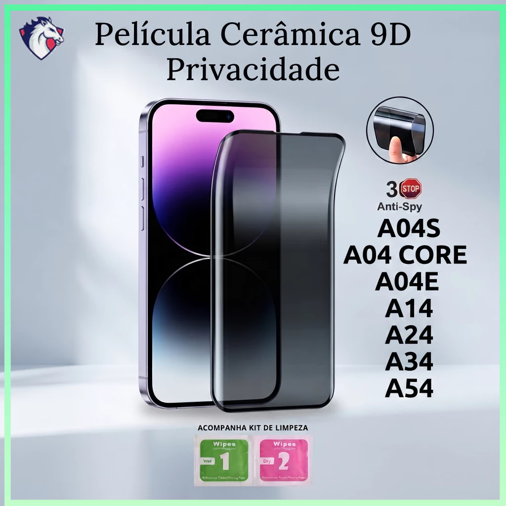 Pelicula de Ceramica 9D Privacidade  Anti Spy Para Samsung A06 A16 A26 A36 A56