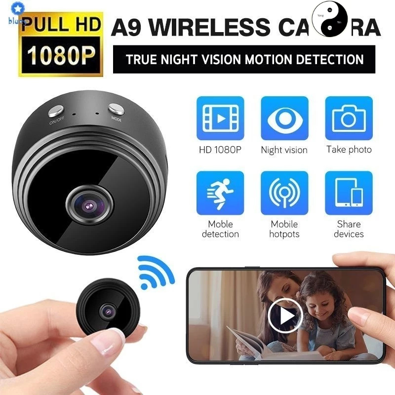 Mini Câmera Espiã Sem Fio A9 HD 1080P – Segurança com Wi-Fi, Visão Noturna Sensor Inteligente