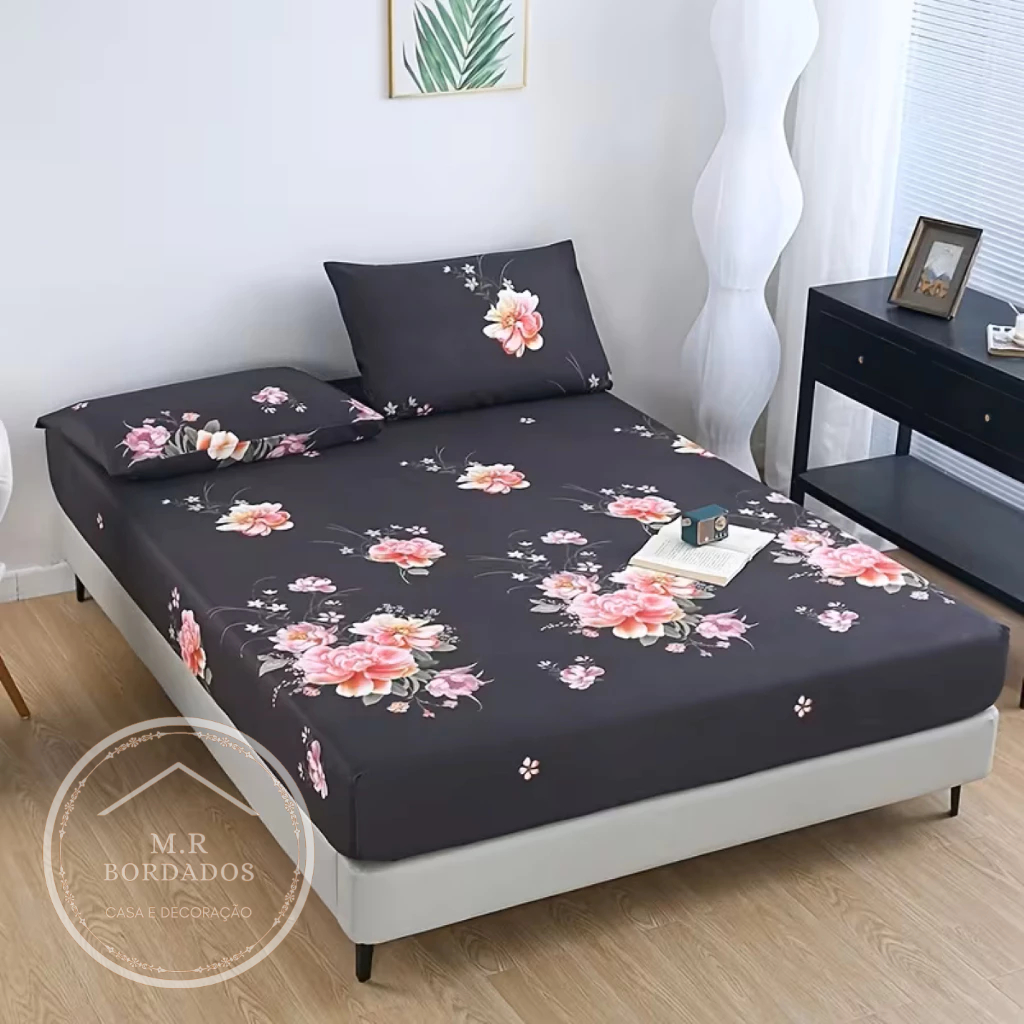 Jogo Roupa de Cama Lençol Com Elástico Fronha Solteiro Casal Queen King Toque Suave Confortável em Oferta na Shopee