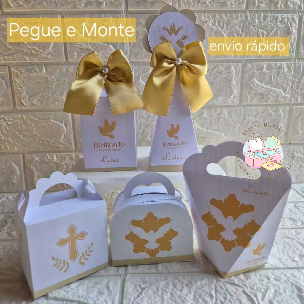 Kit Festa BATIZADO/Caixinhas personalizadas/Lembrancinha BATIZADO/Festa Infantil/Aniversário