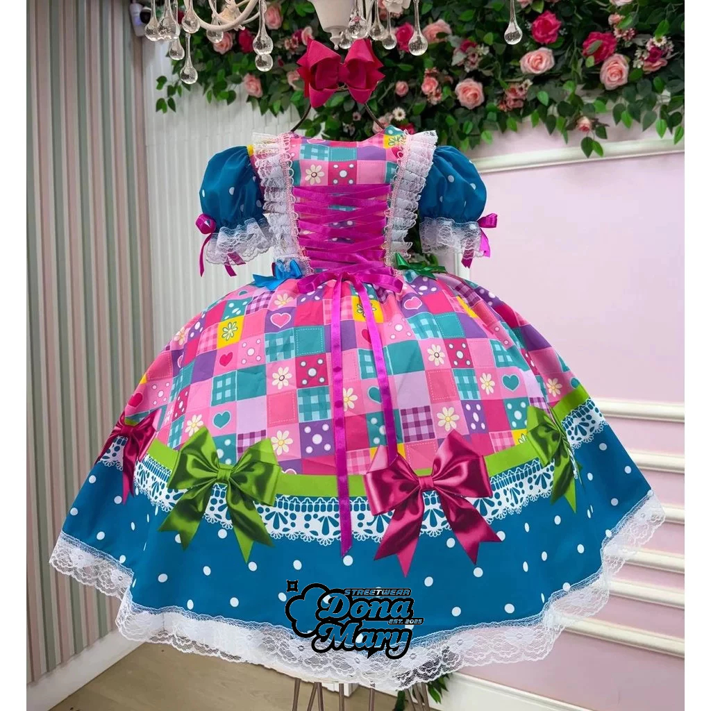 Vestido Infantil Festa Junina Modelo Luz do Interior