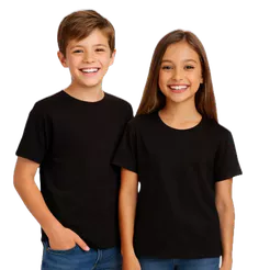 Camiseta Infantil Juvenil Adulta Básica Masculina 100% Algodão Camisa Lisa para Meninos Promoção