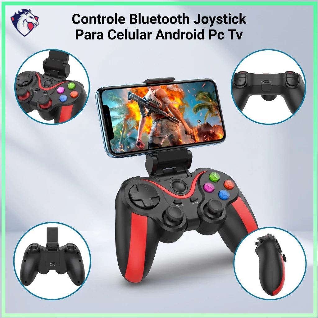 Controle Gamer Sem Fio Bluetooth AL-G7 400mAh Recarregável para Android iOS PC TV e Console