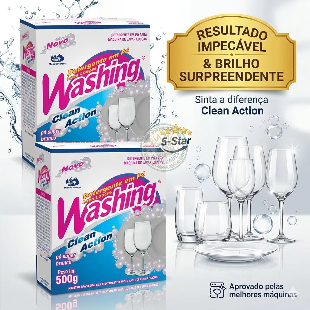 Kit 2 Detergente Sabão Lava Louça Washing Maquina De Lavar