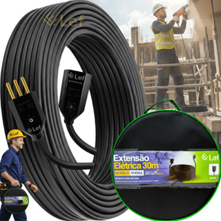 Extensão Elétrica 30m Cabo Pp Reforçada Obra Profissional 10a Longo alcance+ bolsa organizadora em Oferta na Shopee