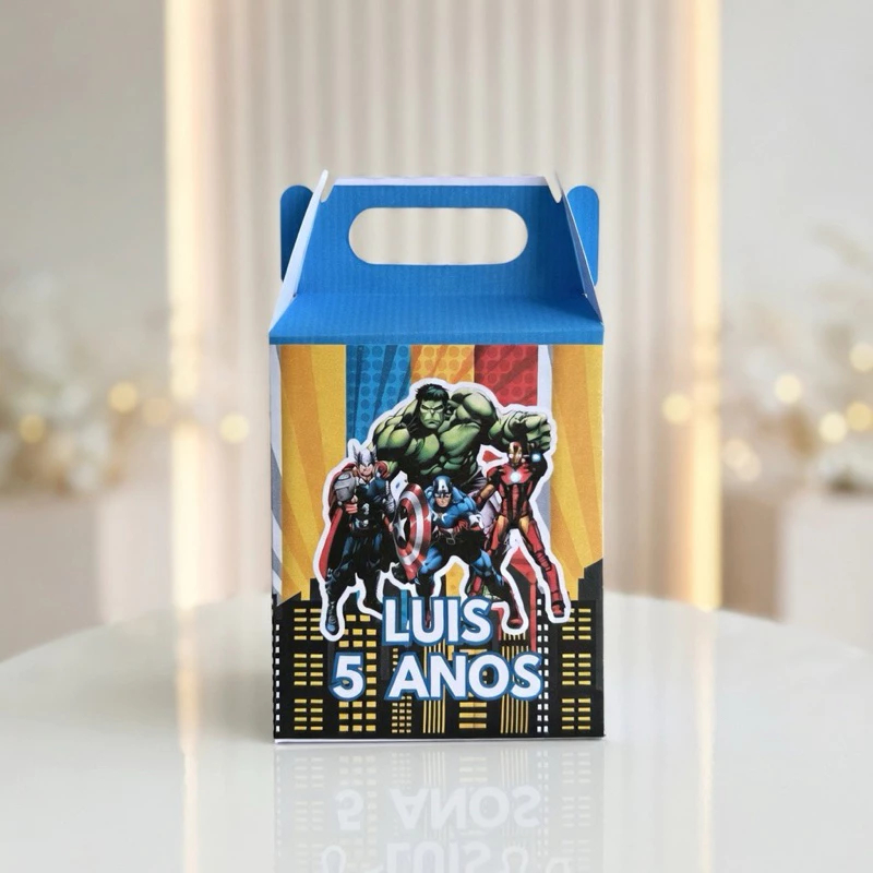 Caixa MALETINHA  Vingadores| Caixa Personalizada Com Nome | Mimos Aniversário Lembrancinhas Personalizados Kit Festa