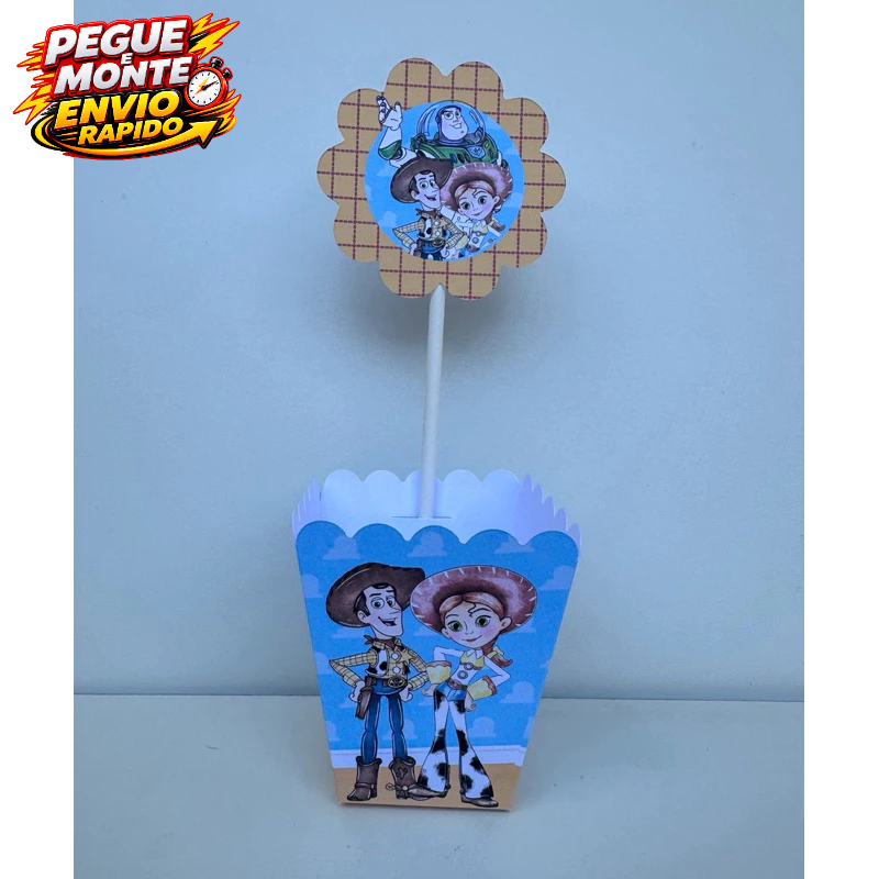 Centro de mesa Personalizado Toy Story Aquarela Cachepo Enfeite de mesa festa infantil Lembrancinha