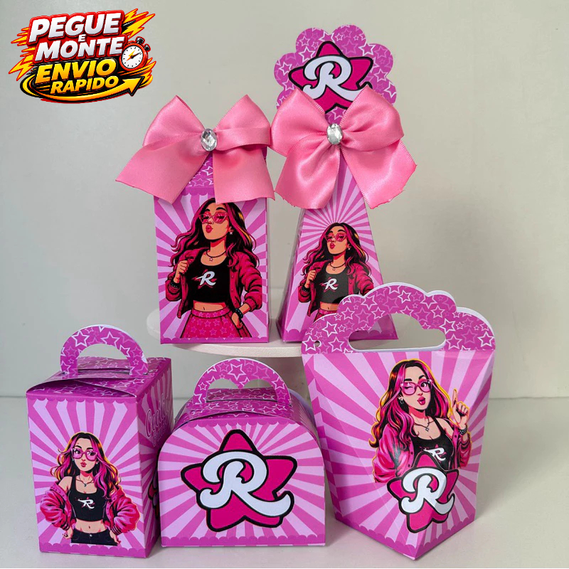 Kit Personalizados Os Rosa Emily Vick Pegue e Monte Kit Lembrancinha Caixinha (Informe Nome e idade no Chat as