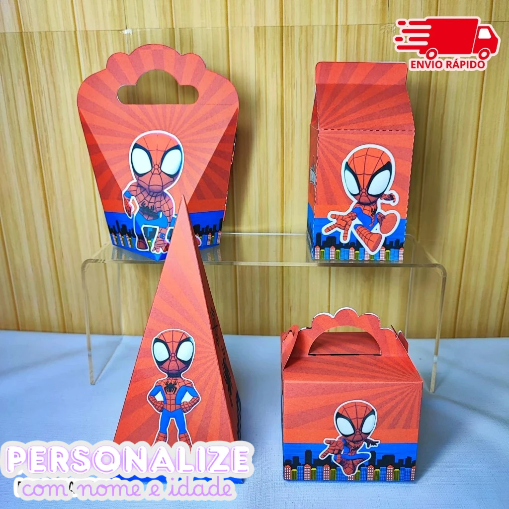 HOMEM ARANHA CUTE VERM  - PEGUE E MONTE | Kit Festa para Lembrancinha Decoração Festa Infantil