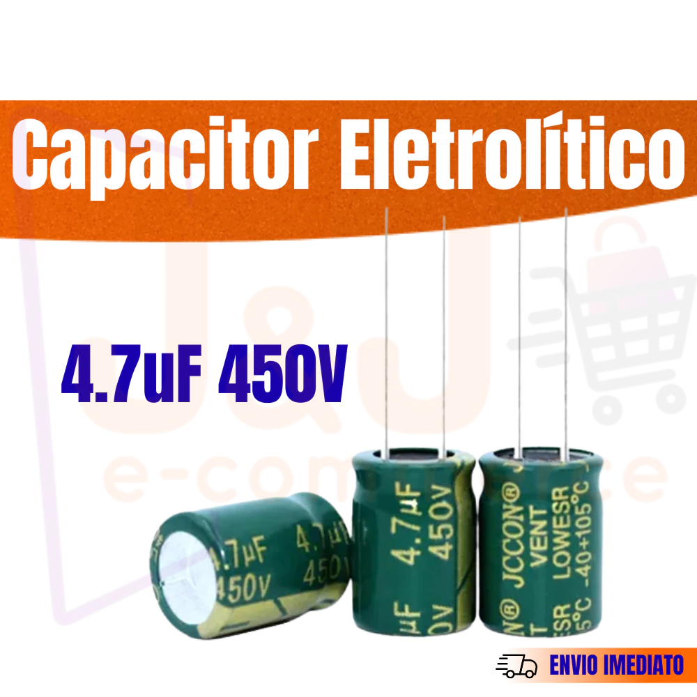 Capacitor Eletrolítico 4.7uF 450V manutenção Placa Microondas compatível Panasonic e Midea Kits1 a 3