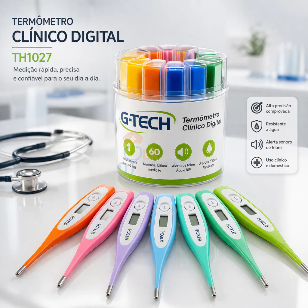 Termômetro Clinico Digital Cores sortidas Adulto Infantil G-tech