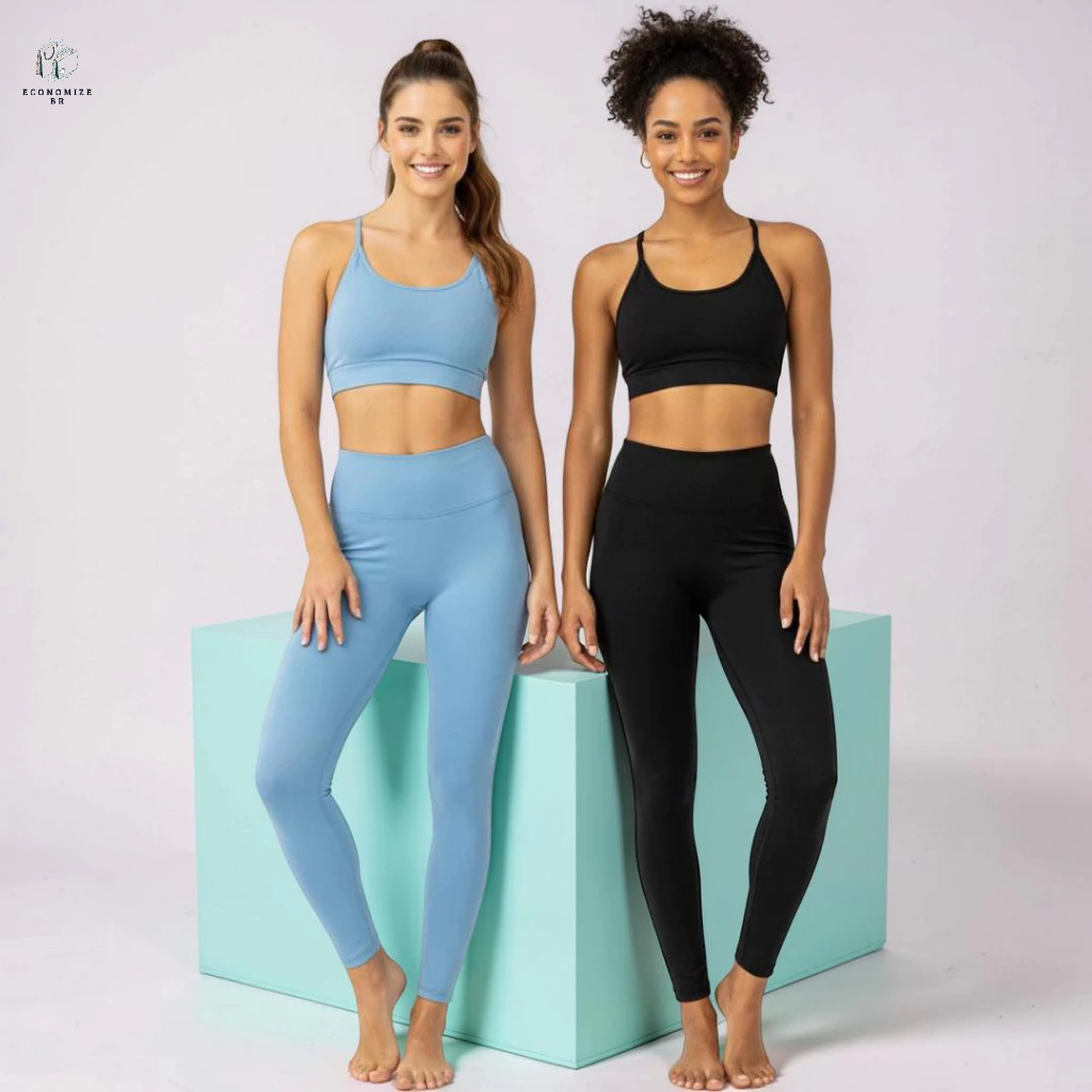 Conjunto Academia Feminino Suplex Flexível Ideal Para Exercícios Oferta