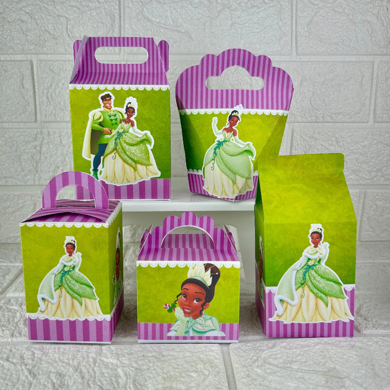 ENVIO RAPIDO- Kit Festa TIANA  | Personalizados | Lembrancinhas | Caixinhas para Festa | CAIXAS JA COLADAS