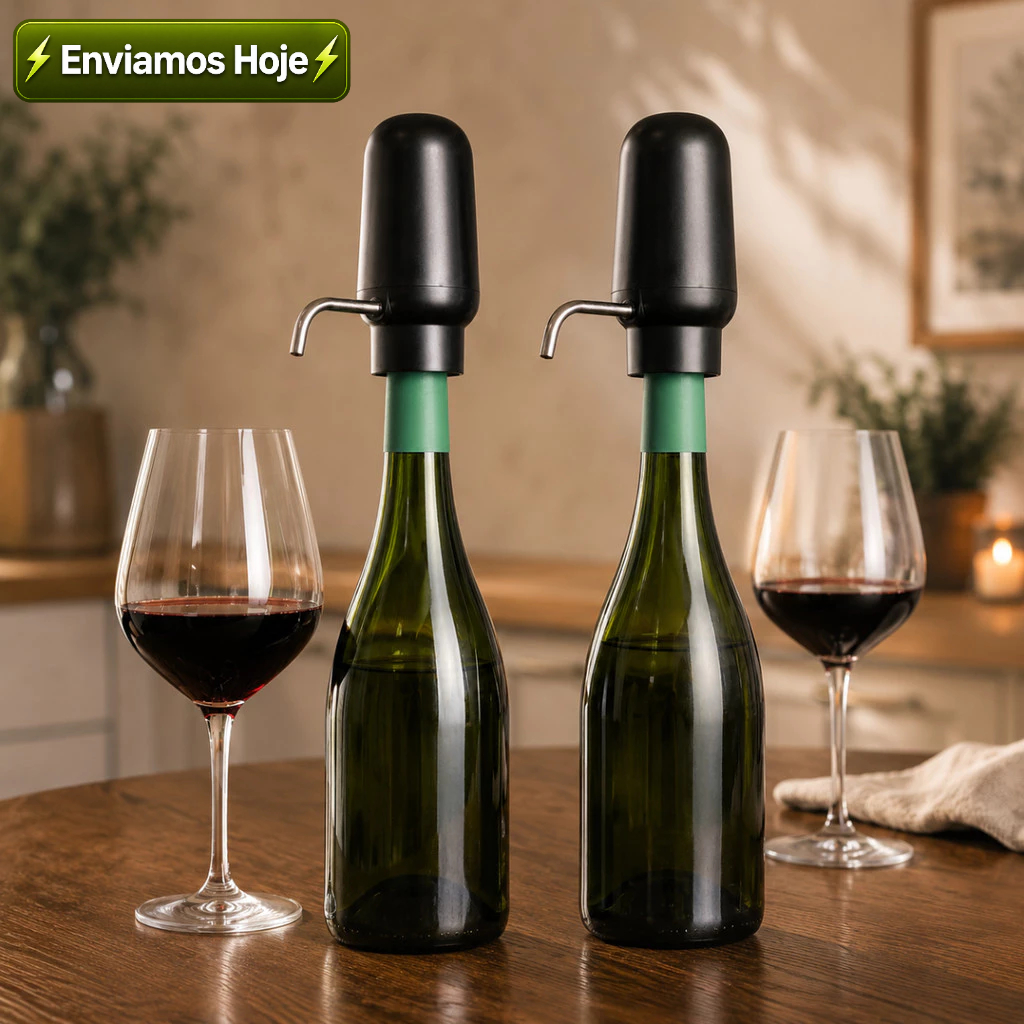 Kit 2 Aeradores E Dosador De Vinho Elétrico Wolff Decantador De Vinho Bar E Adegas