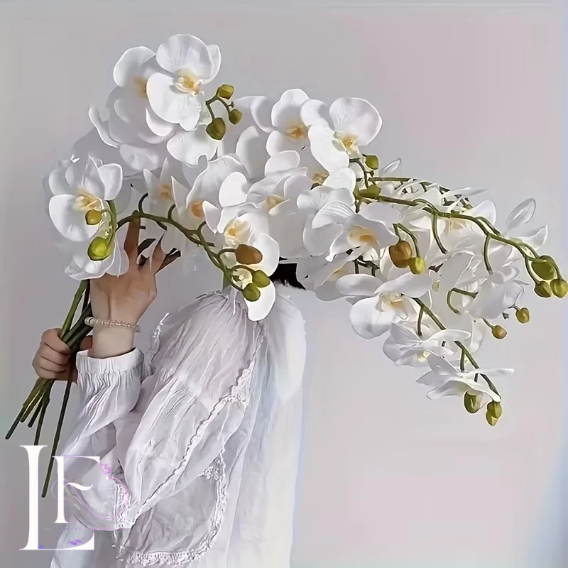 Orquidea Silicone Artificial 3d Toque Real Para Decorações Casa Festa Casamento - A-541 BRANCO