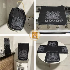 Kit de Cozinha 7 Peças Estampado - Aconchego e Estilo na Sua Casa
