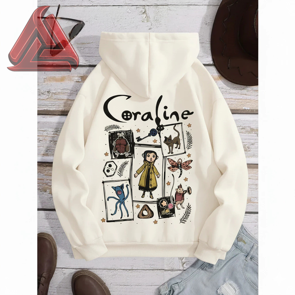 Moletom Unissex Coraline Desenho Filme Blusa Feminina Casaco Premium Envio Imediato