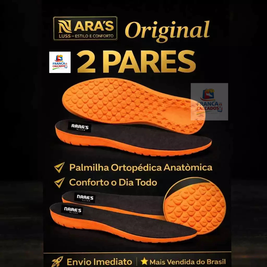 Palmilha Gel Nara Ortopédica Anatômica Ant-Impacto Kit 1 e 2 Pares Tênis Bota Coturno Sapatos Botina