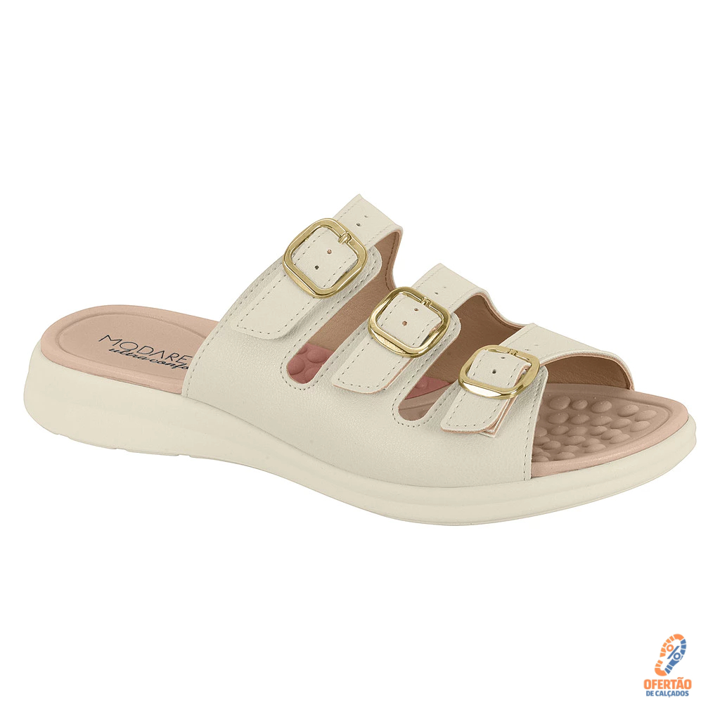 Tamanco Chinelo Feminino Modare Fivelas Ajustavel Confortavel Massageador Reflex Sense