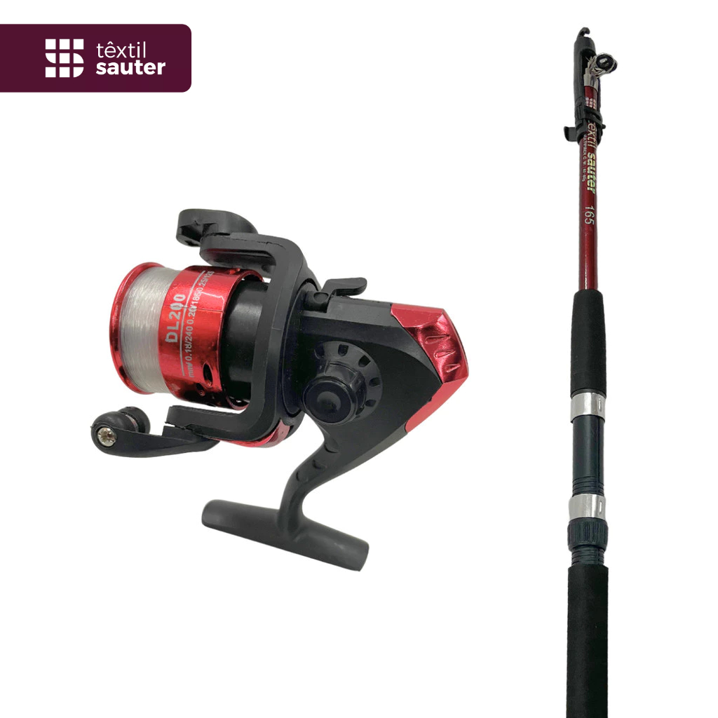 Kit De Pesca Completo 1 Vara 1,65m + 1 Molinete Pescaria Iniciante