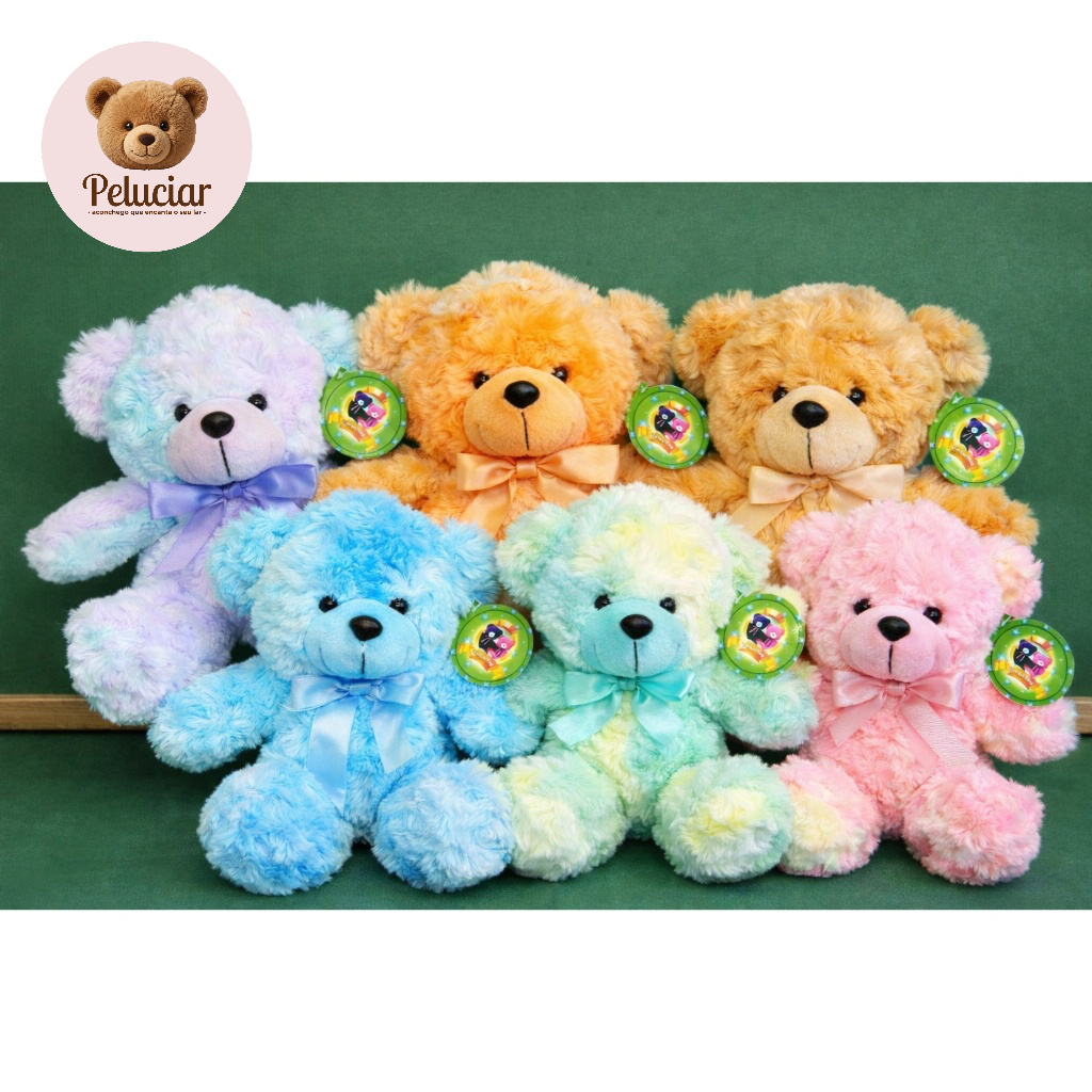 Ursinho de Pelúcia 15cm Pequeno Barato Premium Macio Fofo Presente Infantil Decoração Cesta Presente