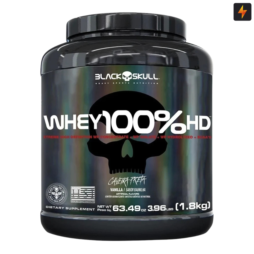 Whey Protein 100% HD 1,8KG Pote Black Skull
