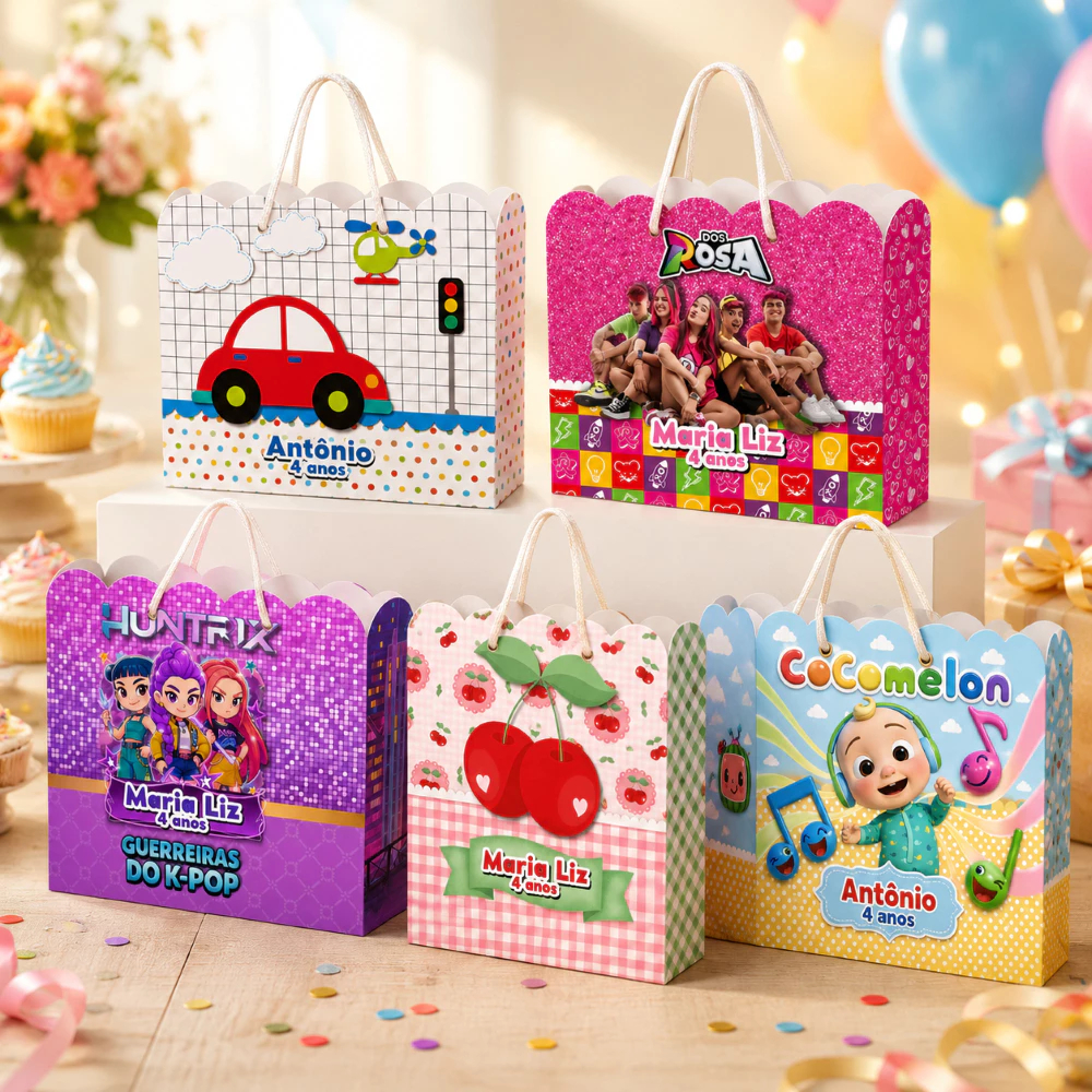 Sacolinha Personalizada Festa Infantil Diversos Temas Lembrancinha Aniversário