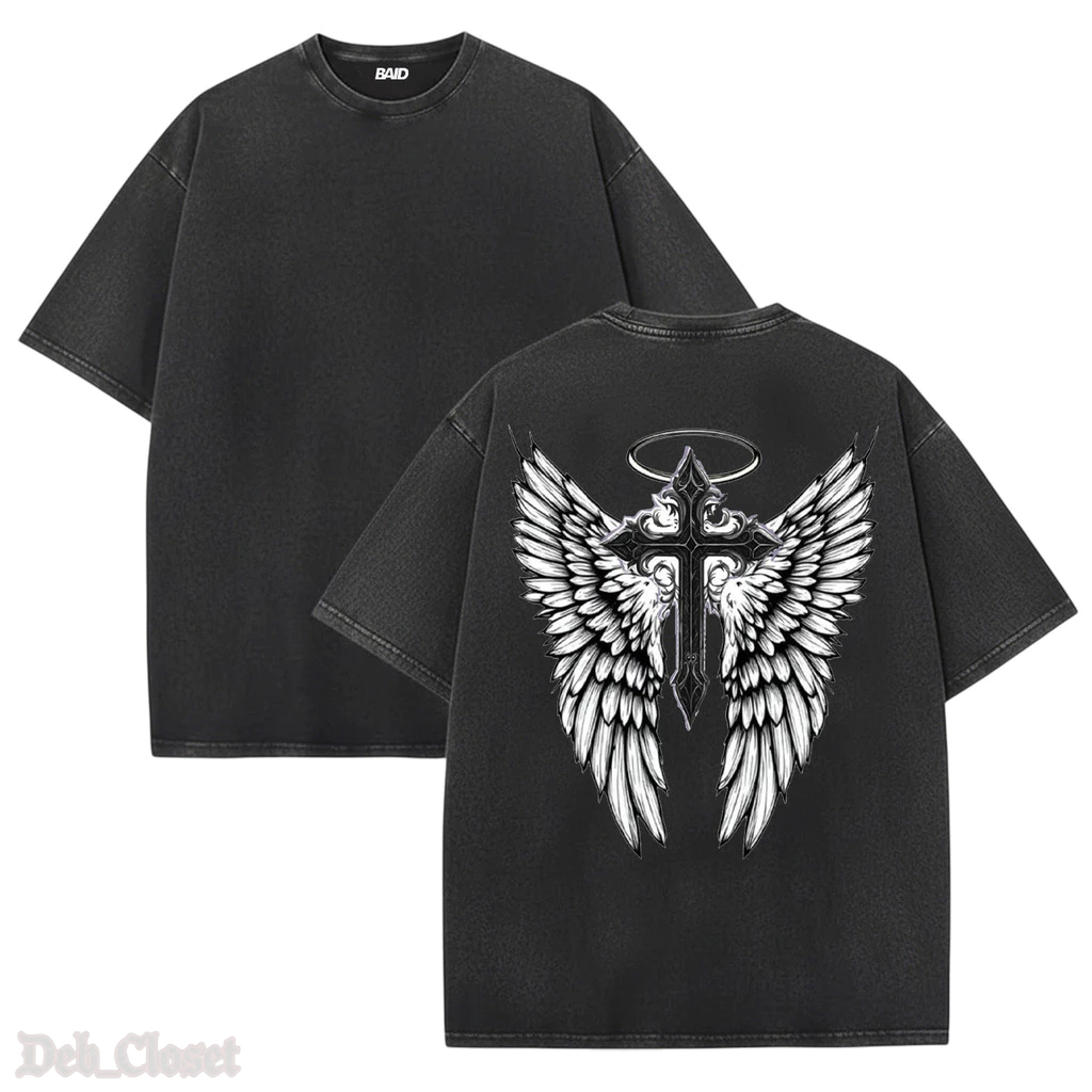 Camiseta Estonada Espada Anjos 100% Algodão Camisa Streetwear Temos Plus Size Lançamento - Envio Rápido