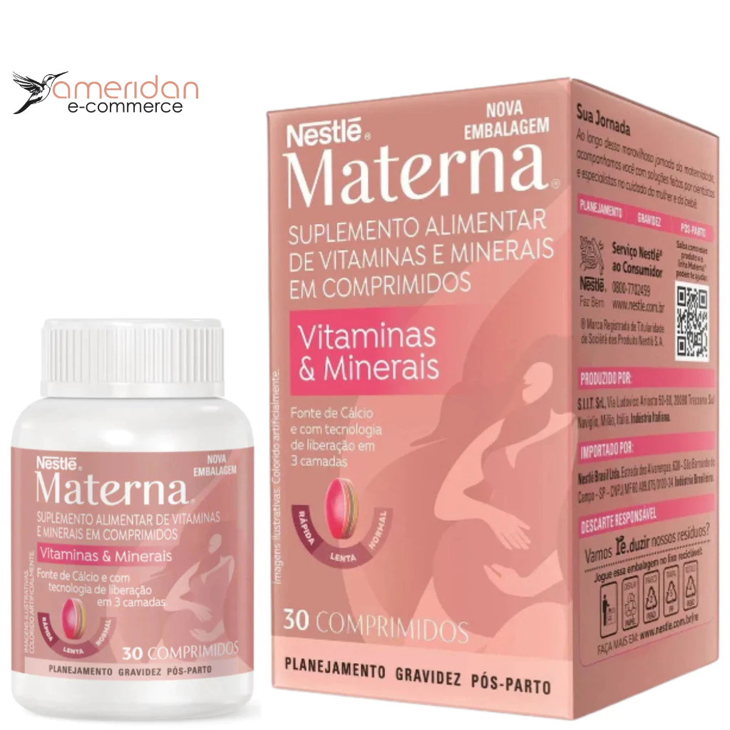 Suplemento Materna c/30 capsulas para Gestantes Vitaminas