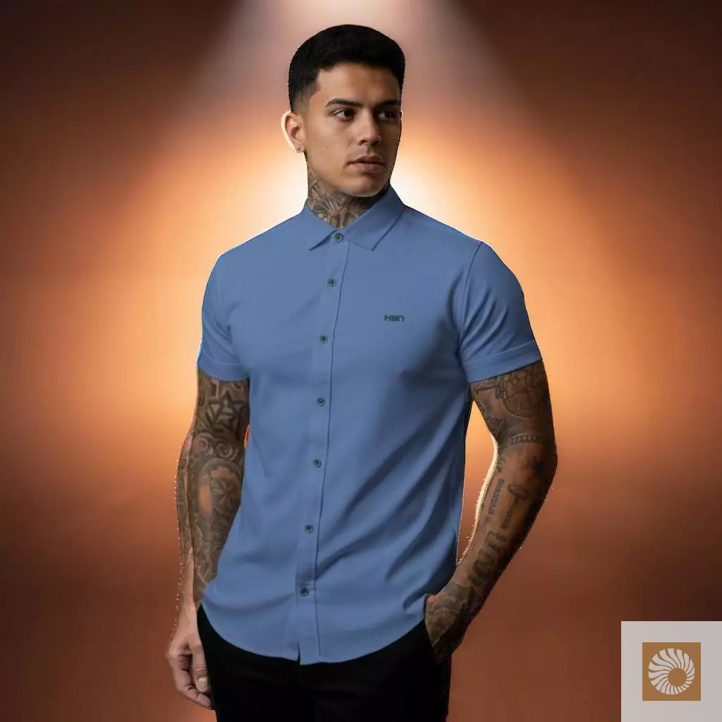 Camisa Masculina Viscose com Elastano | Social Casual Confortável e Leve | Casa Ocre