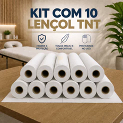 Kit 10x Lençol Para Maca TNT Descartável 70cmx50m Rolo Ideal Para Clinica
