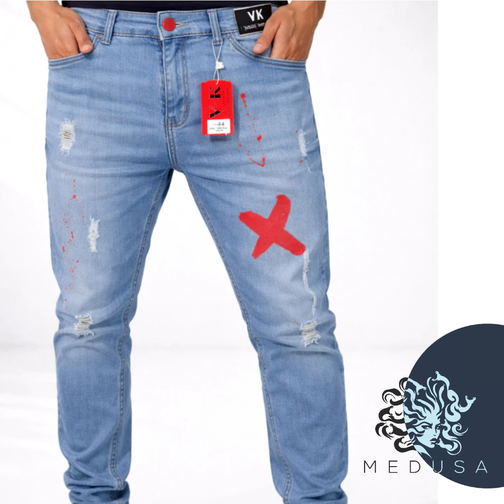 CALÇA DE JOGADOR JEANS 006 VIRAK ORIGINAL PREMIUM - SKINNY COM LYCRA RAUL TUTO ROLÊ FAMOSINHO SOSIA